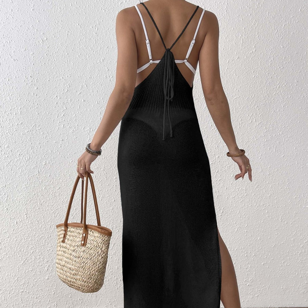 Damen Maxikleid mit raffiniertem Netzdesign EB