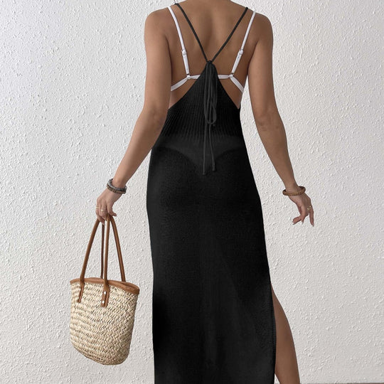 Damen Maxikleid mit raffiniertem Netzdesign EB