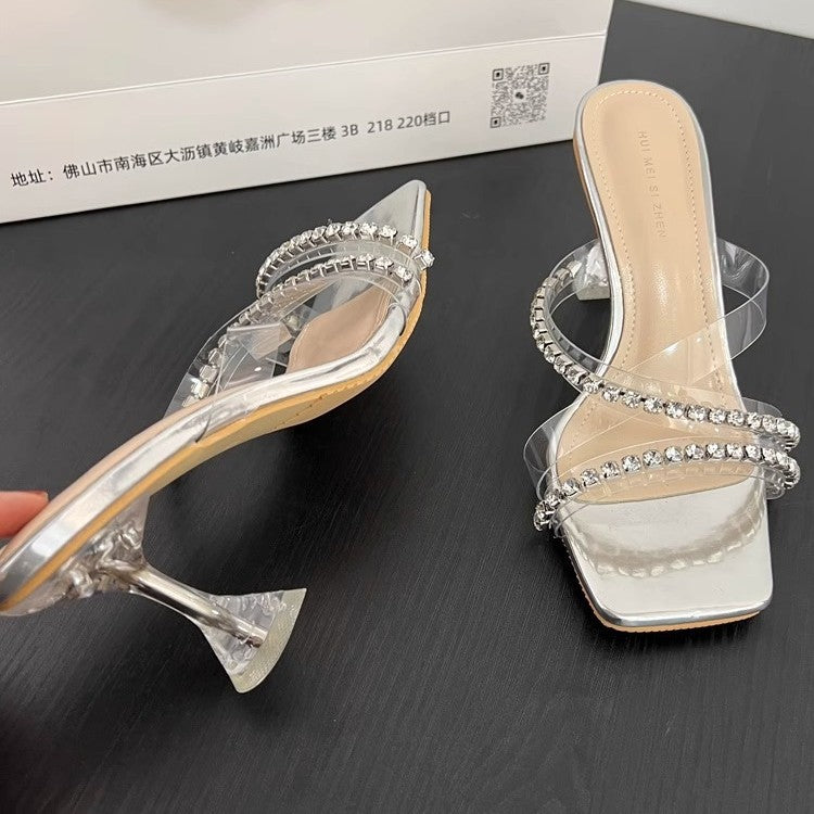 Damen transparente Sandalen mit Akzenten EB