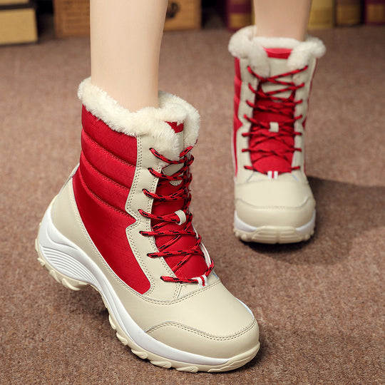 Damen Warme Winterstiefel mit Fleece-Futter und rutschfester Sohle EB