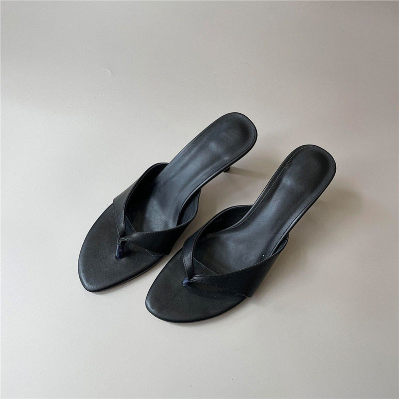 Damen elegante Zehentrenner mit feinem Absatz EB