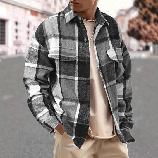 Herren kariertes Flanellhemd EB