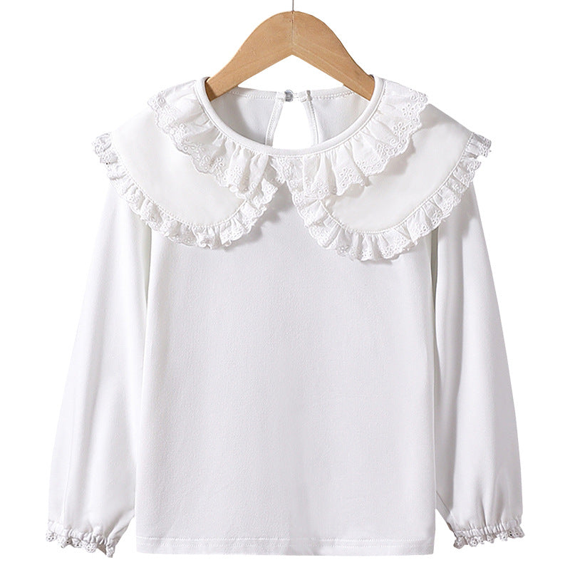 Mädchen Bluse mit romantischem Rüschensaum EB