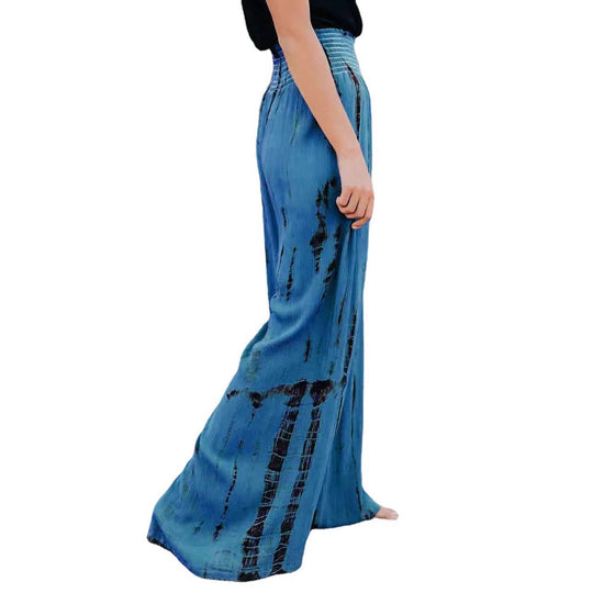 Damen weite Pluderhosen mit elastischem Bund und modernem Streifenmuster EB