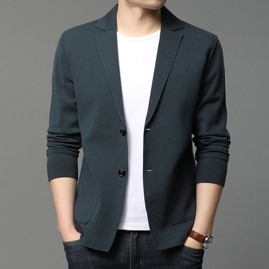 Herren Strickblazer mit eleganten Knopfdetails und praktischen Taschen EB