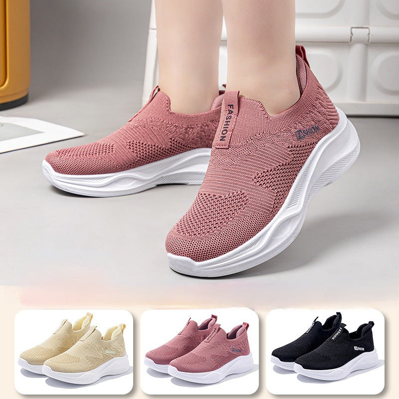 Damen Atmungsaktive Slip-On Sneakers mit elastischer Sohle EB