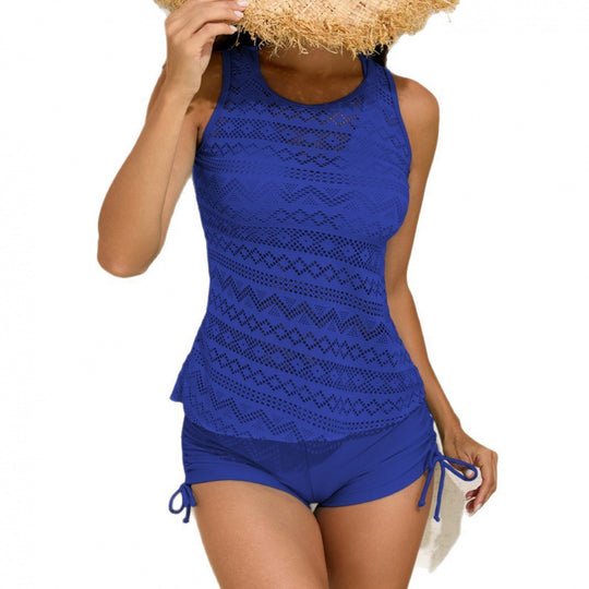 Damen Tankini-Set mit modischem Muster und komfortablem Shorts EB