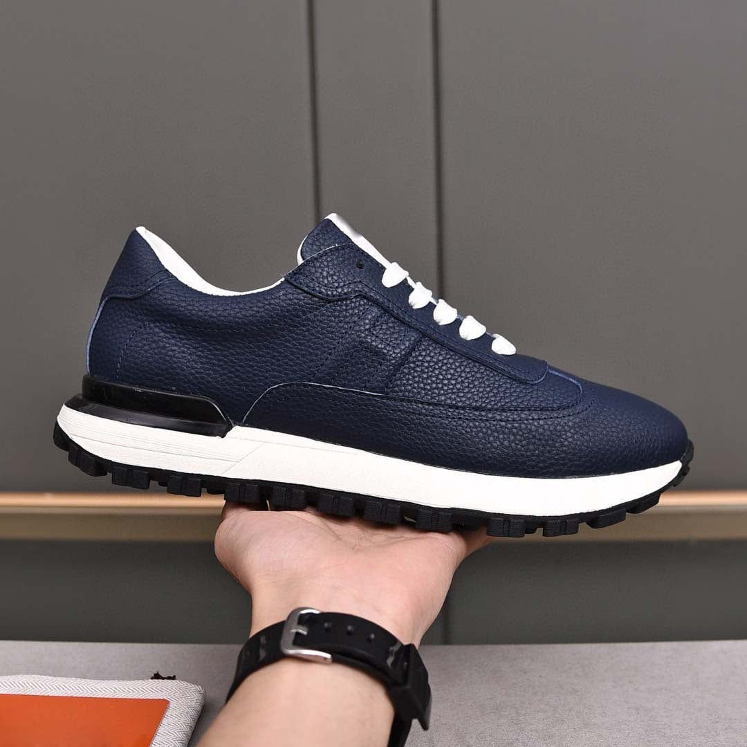 Damen Sportliche Sneakers aus hochwertigem Leder mit rutschfester Laufsohle EB