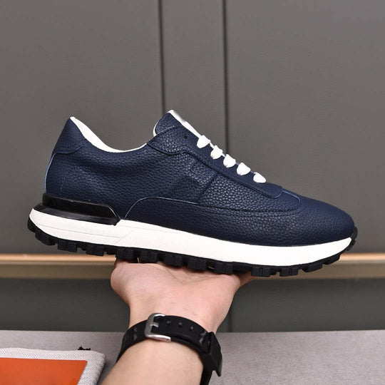 Damen Sportliche Sneakers aus hochwertigem Leder mit rutschfester Laufsohle EB