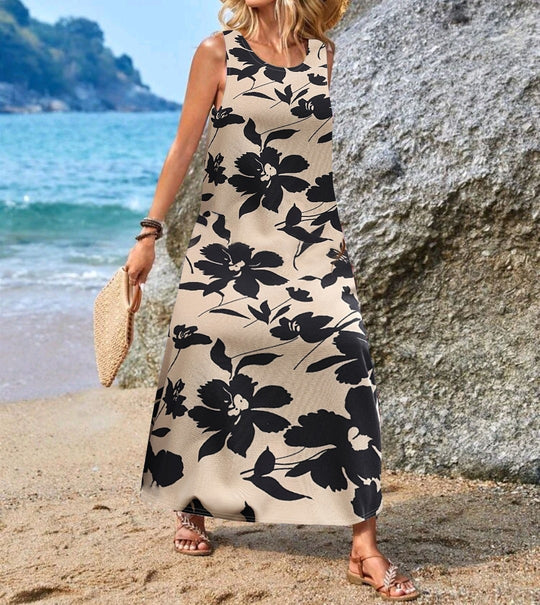 Damen Maxikleid mit einzigartigen Schmetterlingsdruck EB