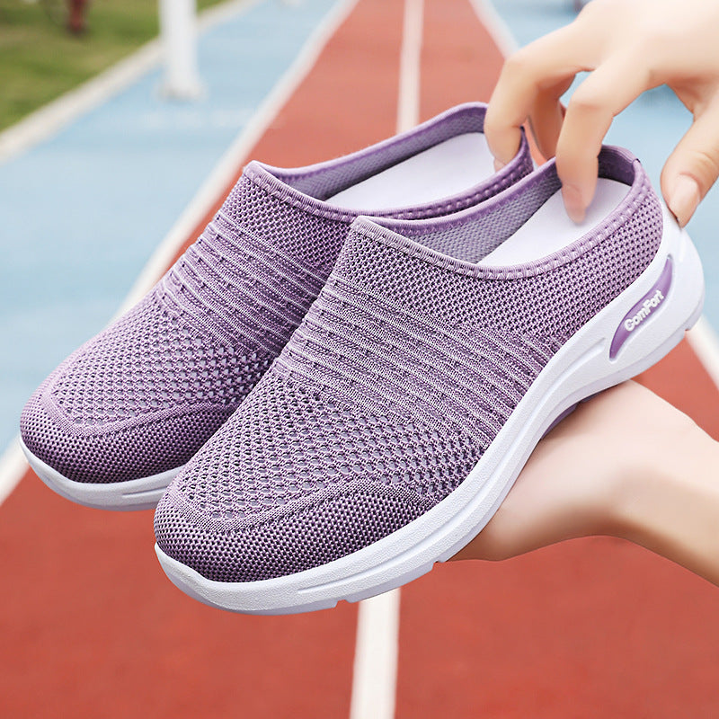 Damen Bequeme und atmungsaktive Clogs mit elastischem Obermaterial EB