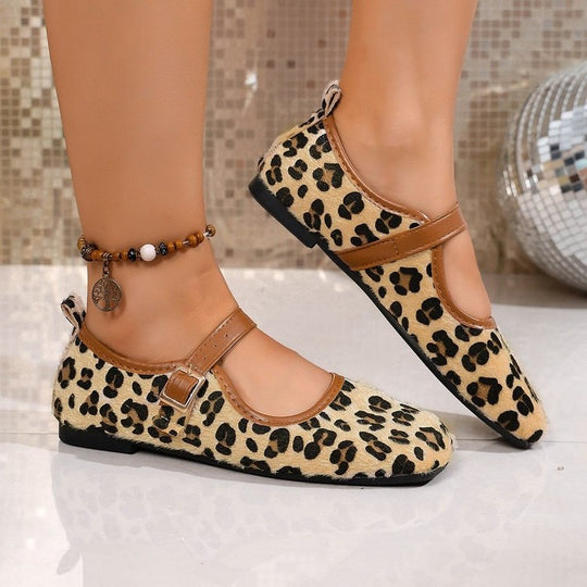 Damen Ballerinas mit modischem Leopardenmuster EB