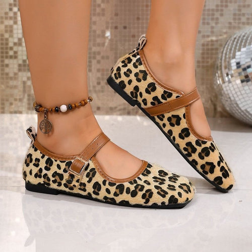 Damen Ballerinas mit modischem Leopardenmuster EB