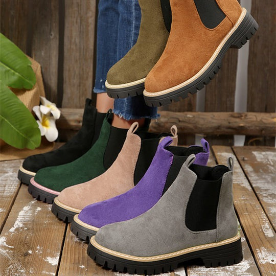 Damen nan Chelsea-Boots mit profilierter Traktorsohle und elastischen Seiteneinsätzen EB