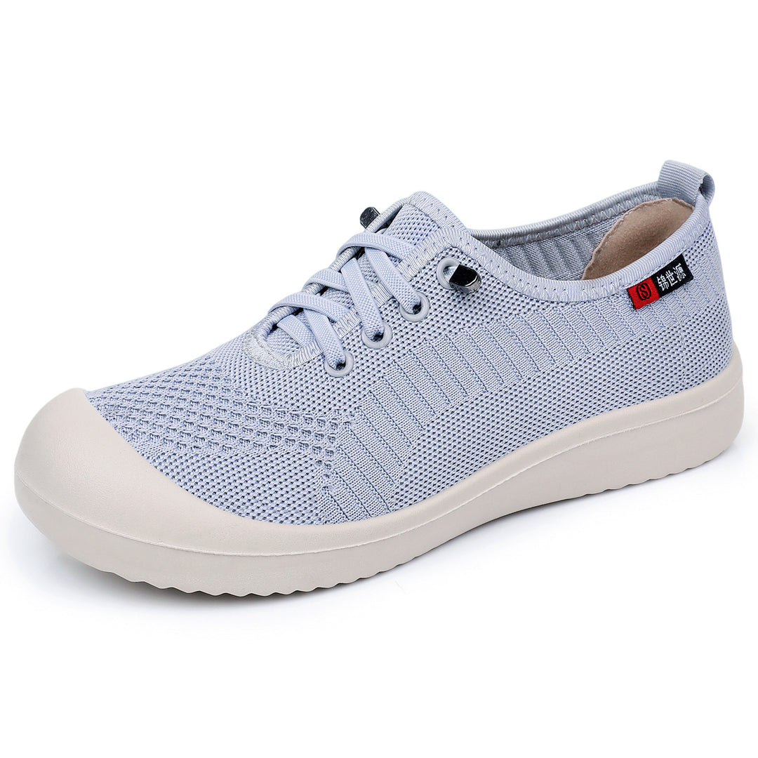 Damen nan leichter atmungsaktiver Strick-Slip-On Freizeitschuh mit stoßdämpfender Leichtlaufsohle EB