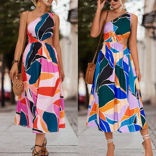 Damen Sommerliches Blumenkleid mit voluminösen Rüschendetails und komfortablem Schnitt EB