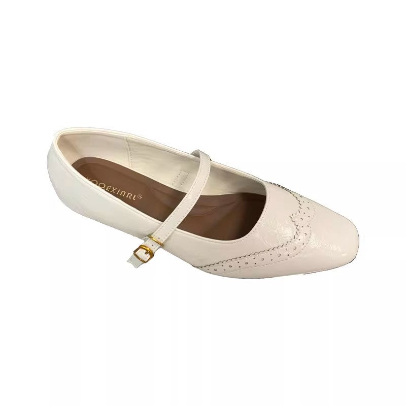 Damen Ballerinas mit elegantem Riemchen und verspieltem Schnitt EB