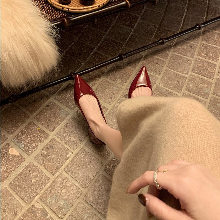 Damen Elegante spitze Pumps mit bequemer Innensohle und geschmeidiger Lederoberfläche EB