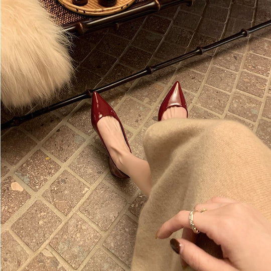 Damen Elegante spitze Pumps mit bequemer Innensohle und geschmeidiger Lederoberfläche EB