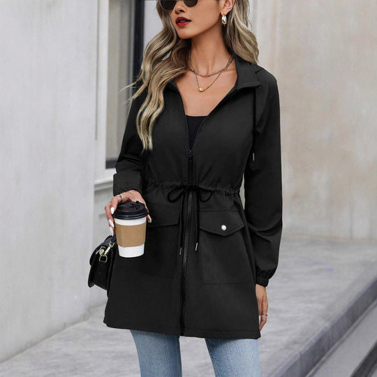 Damen Freizeitjacke mit verstellbarem Bund und Kapuze EB