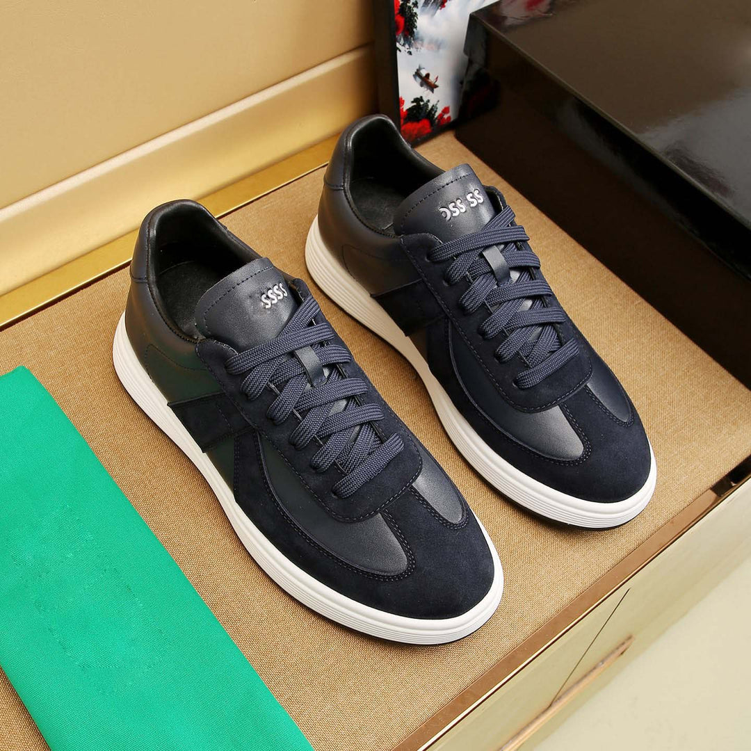 Damen modische Sneaker mit hochwertiger Leder-Oberfläche und bequemer Dämpfung EB