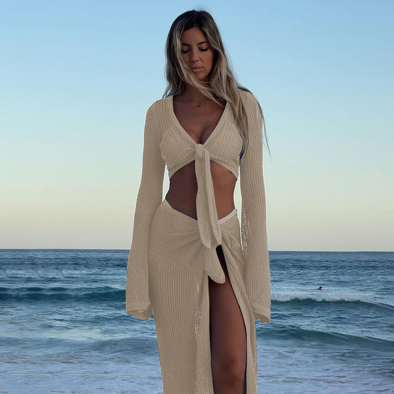 Damen luftiger Häkel-Strandkleid EB