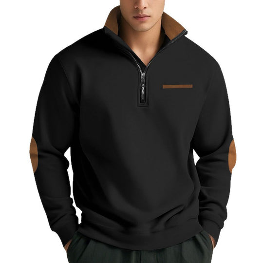 Herren Hochwertiges Sweatshirt mit Stehkragen und Reißverschluss EB