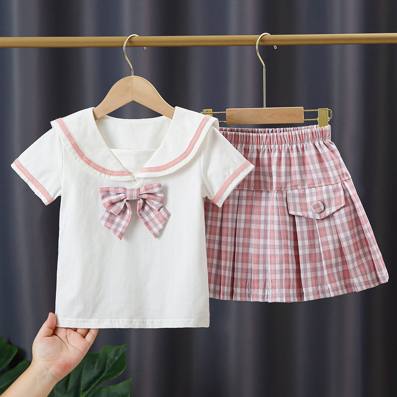 Mädchen Matrosen-Outfit mit Rüschen EB