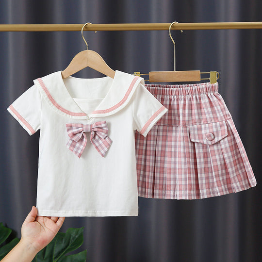 Mädchen Matrosen-Outfit mit Rüschen EB