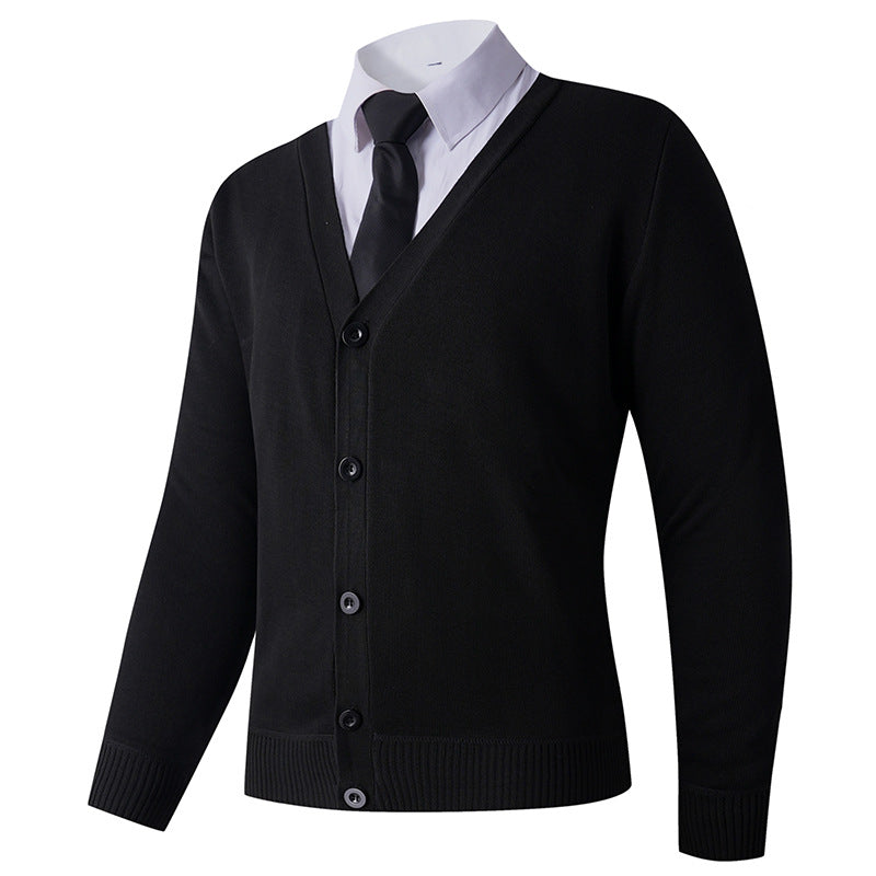 Herren Strickjacke mit V-Ausschnitt und Knopfverschluss EB