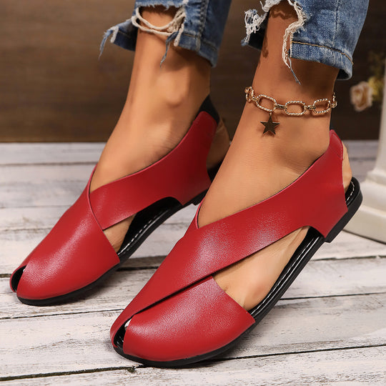Damen Sling-Sandalen mit geschwungenem Design und bequemem Zehenbereich EB