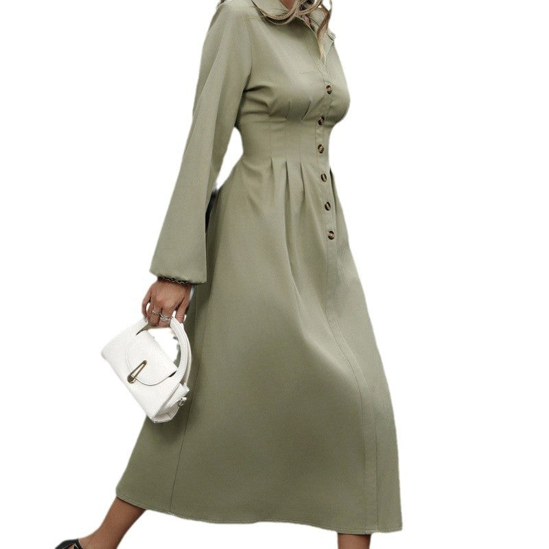 Damen Hemdkleid im eleganten A-Linien Schnitt mit Knopfdetails EB