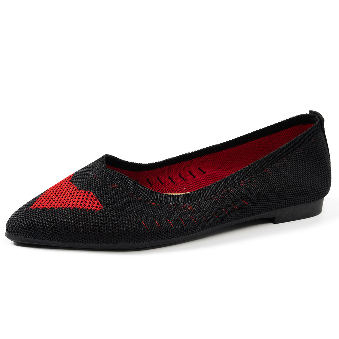 Damen Ballerinas mit kreativem Hahnentrittmuster und flexiblem Fußbett EB