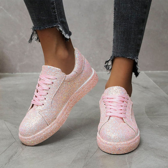 Damen Glitzernde Freizeit-Sneaker mit atmungsaktiver Sohle und rutschfestem Design EB