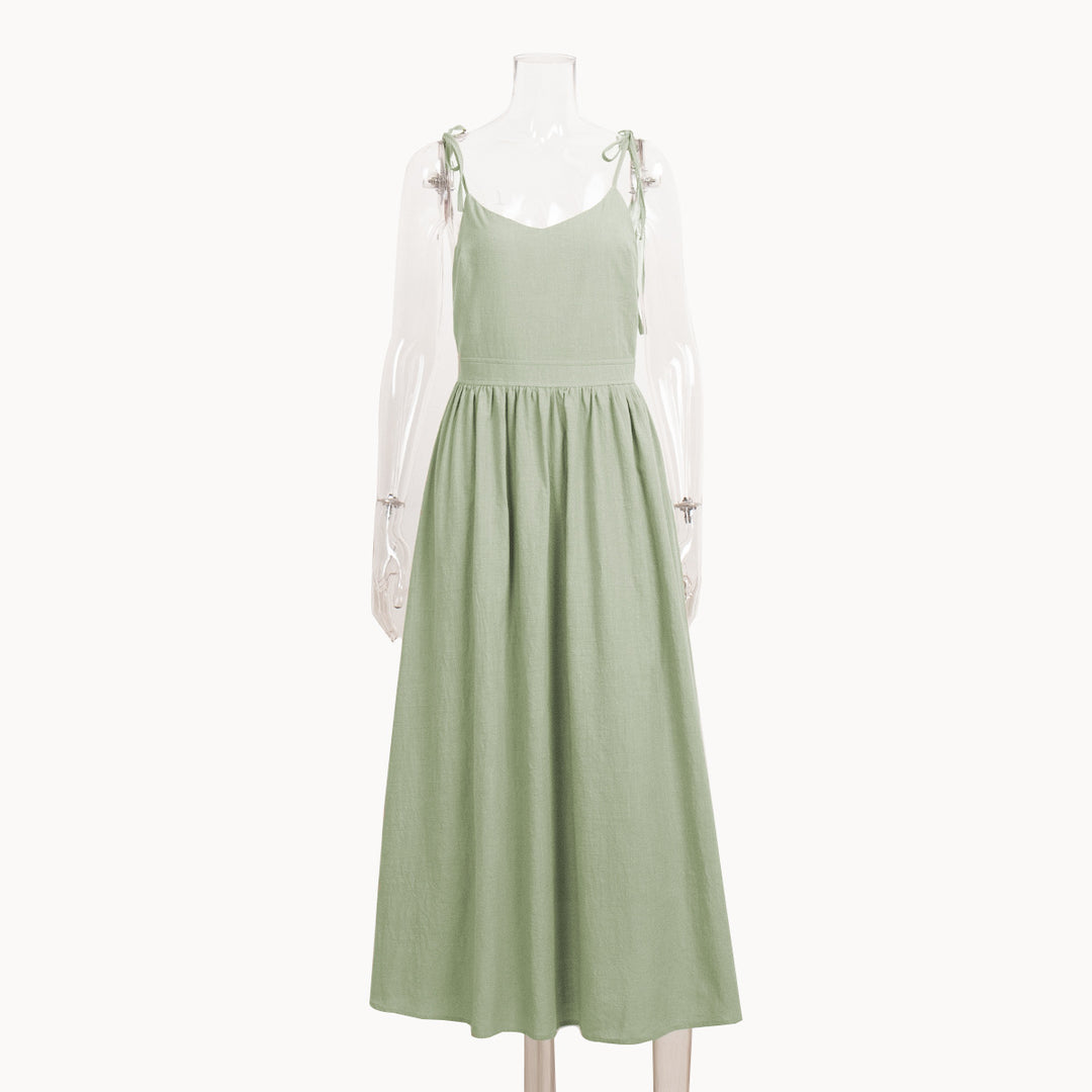 EB | Neckholder-Kleid aus Baumwolle mit Hosenträgern