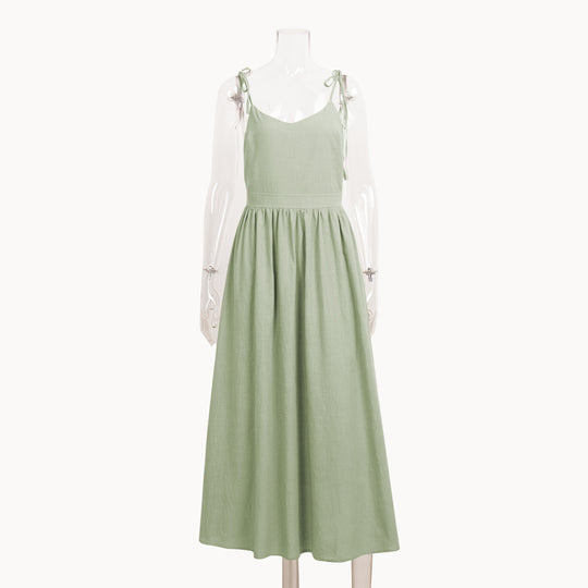 EB | Neckholder-Kleid aus Baumwolle mit Hosenträgern