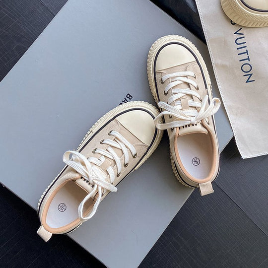Damen modische Sneakers mit robustem Plateau und klassischem Design EB