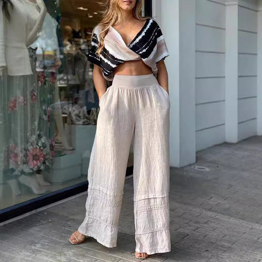 Damen luftige und bequeme Leinenhose EB