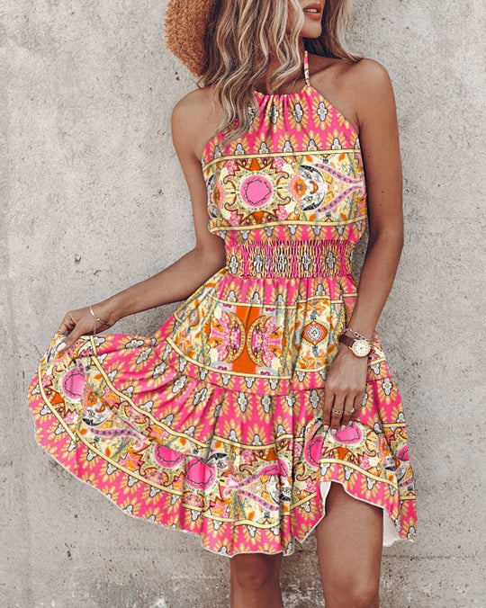 Damen Trendiges Kleid mit Raffung und asymmetrischem Saum EB