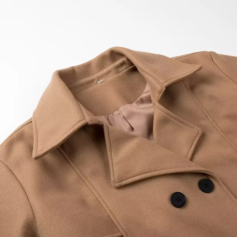 Damen eleganter Trenchcoat mit Schulterklappen und Taillengürtel EB