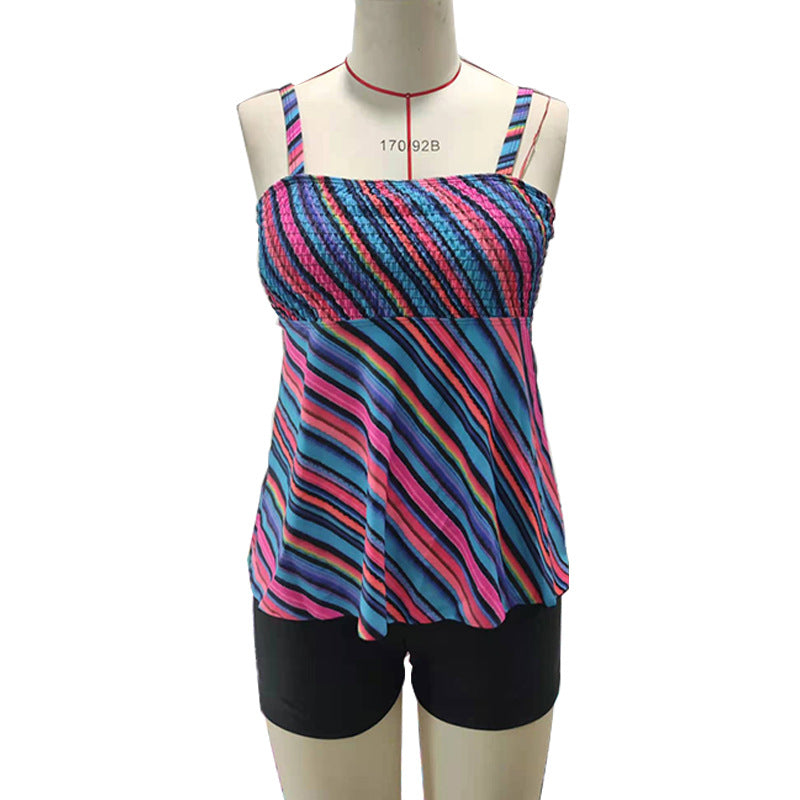 Damen Tankini mit verspieltem Streifenmuster EB