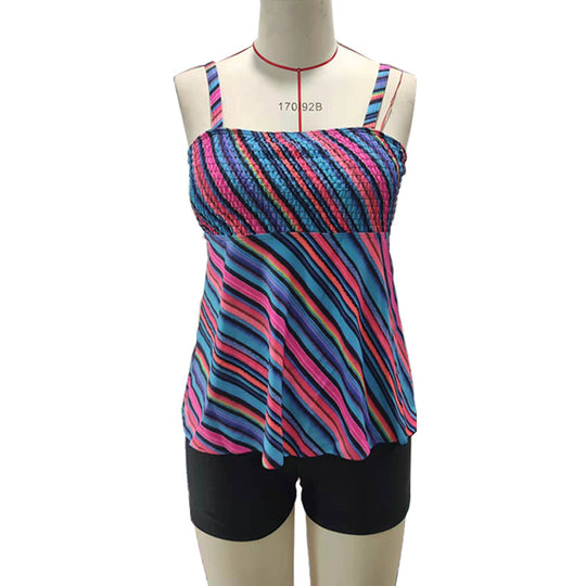 Damen Tankini mit verspieltem Streifenmuster EB