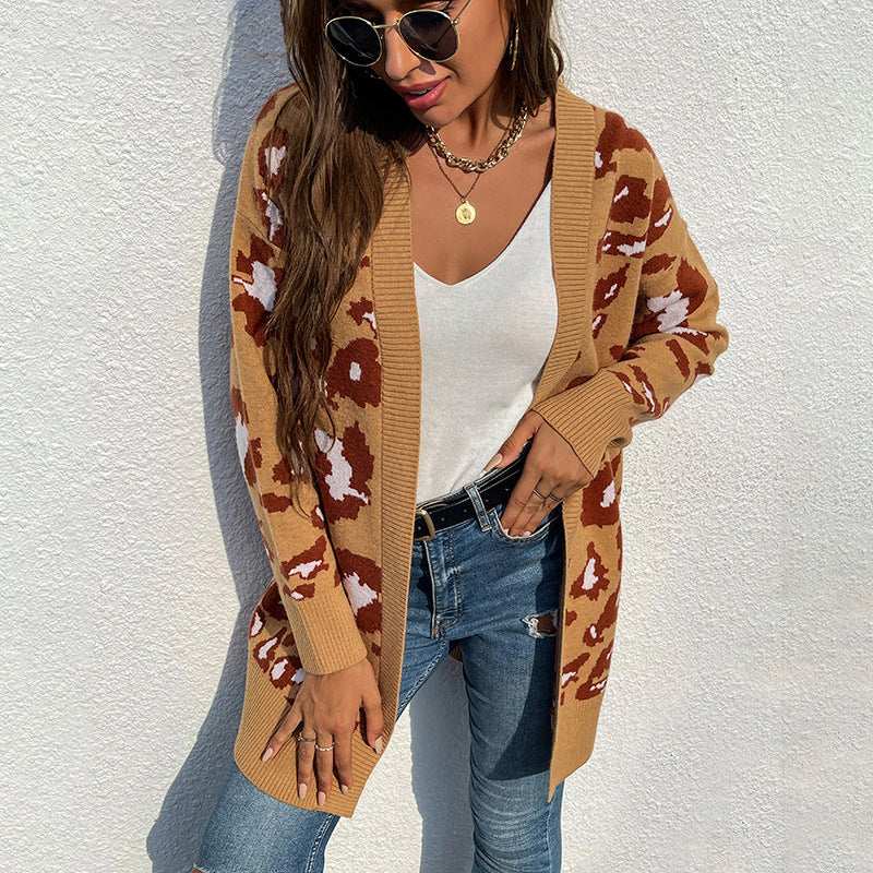Damen modische Strickjacke mit kreativen Tiermotiven und lässigem Schnitt EB
