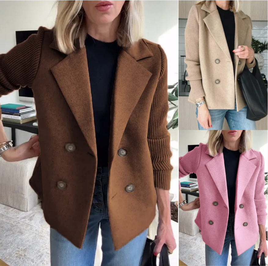 Damen Modischer Oversized-Blazer mit Doppelreihe EB