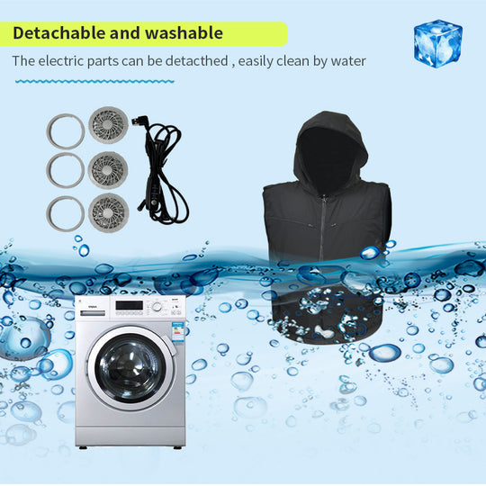 Unisex nan kühlweste mit integrierten Ventilatoren und Kapuze R&B