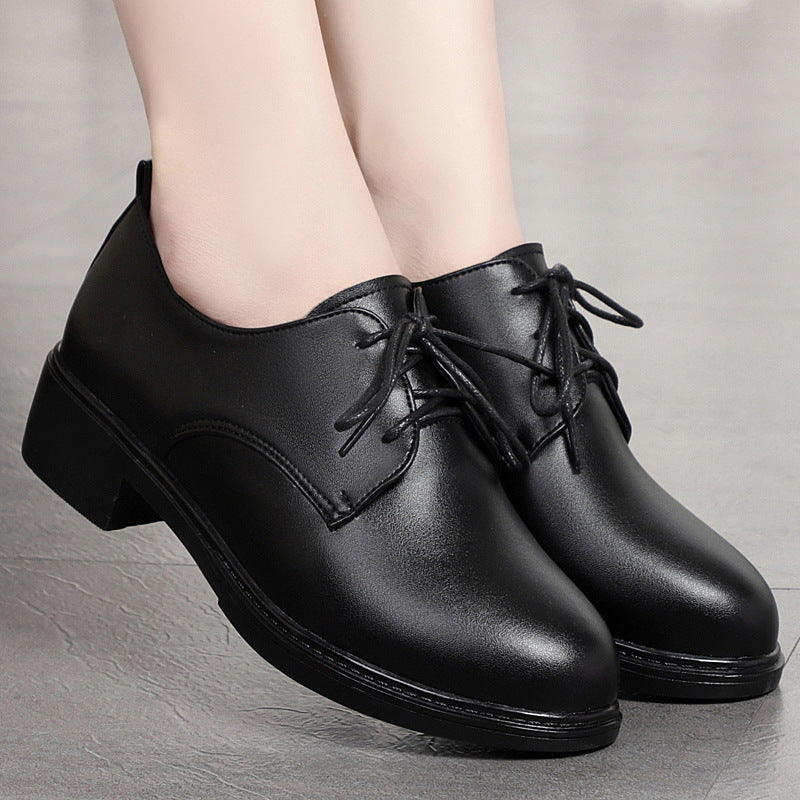 Damen Elegante Schnürschuhe mit bequemen Blockabsatz und dezentem Design EB