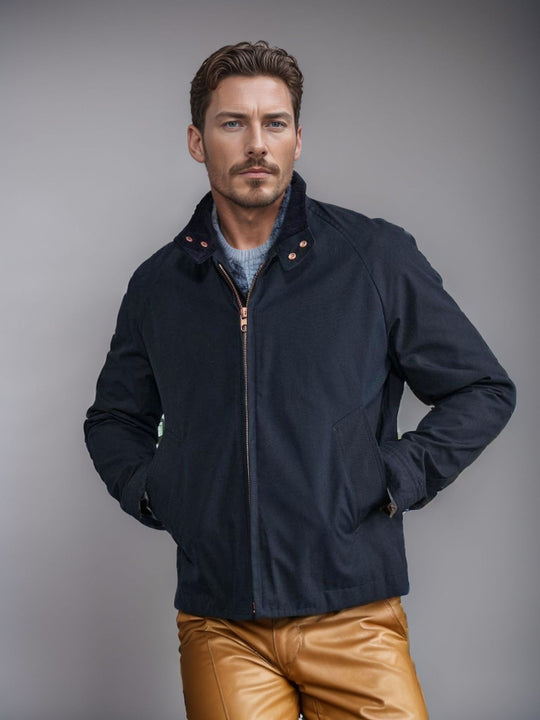 Herren sportliche Utility-Jacke mit wärmendem Innenfutter und stylischem Kragen EB