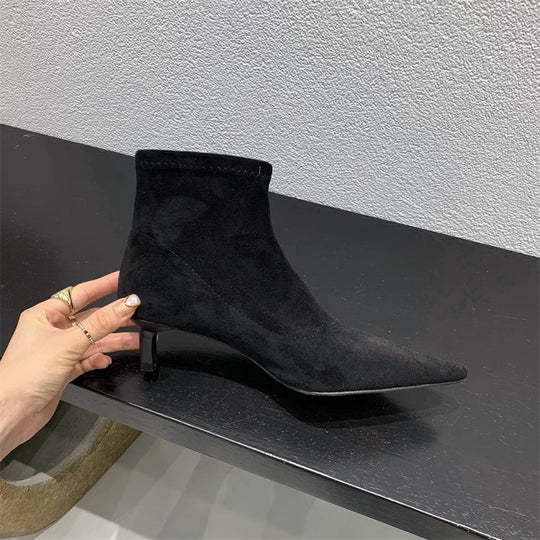 Damen Elegante Ankle-Boots aus weichem Wildleder mit modischem Stiletto EB