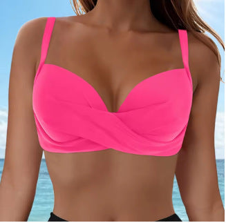 Damen Elegantes Bikinioberteil mit Wickeldesign EB