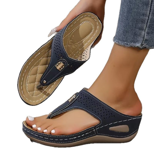 Damen Zehentrenner-Sandalen mit komfortablem Fußbett und atmungsaktiver Obermaterial EB